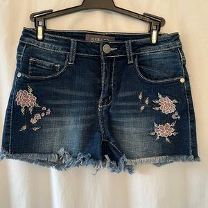 Harper Embroidered Denim Shorts